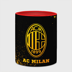 Кружка 3D AC Milan - gold gradient, цвет: 3D-белый + красный — фото 2