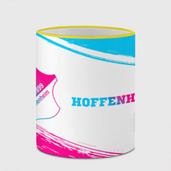 Кружка 3D Hoffenheim neon gradient style по-горизонтали, цвет: 3D-желтый кант — фото 2