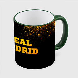 Кружка 3D Real Madrid - gold gradient по-горизонтали, цвет: 3D-зеленый кант