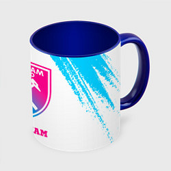 Кружка 3D West Ham neon gradient style, цвет: 3D-белый + синий