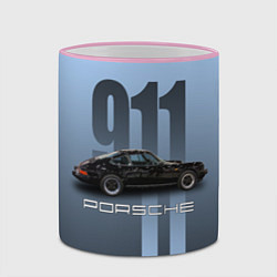 Кружка 3D Винтажный автомобиль Porsche, цвет: 3D-розовый кант — фото 2