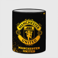 Кружка 3D Manchester United - gold gradient, цвет: 3D-черный кант — фото 2