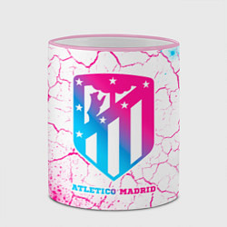 Кружка 3D Atletico Madrid neon gradient style, цвет: 3D-розовый кант — фото 2