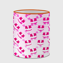 Кружка 3D Marshmello pink colors, цвет: 3D-оранжевый кант — фото 2