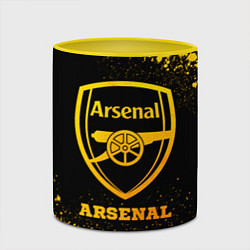 Кружка 3D Arsenal - gold gradient, цвет: 3D-белый + желтый — фото 2