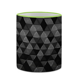 Кружка 3D Серые треугольники, цвет: 3D-светло-зеленый кант — фото 2