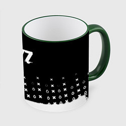 Кружка 3D Dayz game pattern logo, цвет: 3D-зеленый кант