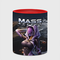 Кружка 3D Mass Effect ТалиЗора и космический корабль, цвет: 3D-белый + красный — фото 2