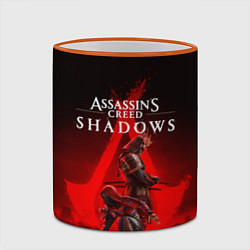 Кружка 3D Главные герои Assassins creed shadows, цвет: 3D-оранжевый кант — фото 2