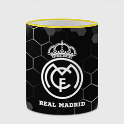 Кружка 3D Real Madrid sport на темном фоне, цвет: 3D-желтый кант — фото 2