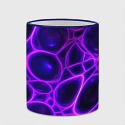 Кружка 3D Фиолетовы неоновые соты, цвет: 3D-синий кант — фото 2