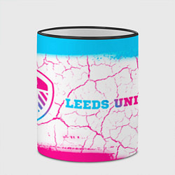 Кружка 3D Leeds United neon gradient style по-горизонтали, цвет: 3D-черный кант — фото 2