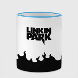 Кружка 3D Linkin park rock fire, цвет: 3D-небесно-голубой кант — фото 2