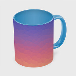 Кружка 3D Эффект рассвета градиентом с кристаллизацией, цвет: 3D-белый + небесно-голубой