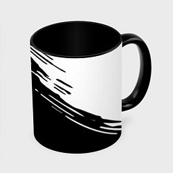 Кружка 3D Герб РФ краски текстура абстрактные, цвет: 3D-белый + черный