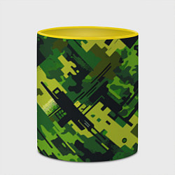 Кружка 3D Camouflage - pattern ai art, цвет: 3D-белый + желтый — фото 2