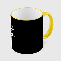 Кружка 3D Opel logo white, цвет: 3D-желтый кант