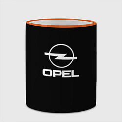 Кружка 3D Opel logo white, цвет: 3D-оранжевый кант — фото 2