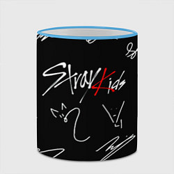 Кружка 3D Stray kids автографы лого, цвет: 3D-небесно-голубой кант — фото 2