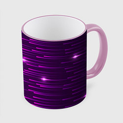 Кружка 3D Светящиеся неоновые лучи, цвет: 3D-розовый кант