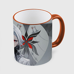 Кружка 3D Arlecchino Genshin Impact, цвет: 3D-оранжевый кант