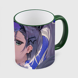 Кружка 3D Honkai Star Rail Silver Wolf, цвет: 3D-зеленый кант