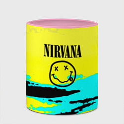 Кружка 3D Nirvana краски кислотные, цвет: 3D-белый + розовый — фото 2