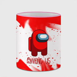 Кружка 3D Амонг ас красный огонь, цвет: 3D-розовый кант — фото 2