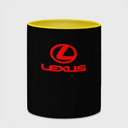 Кружка 3D Lexus red logo, цвет: 3D-белый + желтый — фото 2