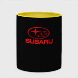 Кружка 3D Subaru red logo, цвет: 3D-белый + желтый — фото 2