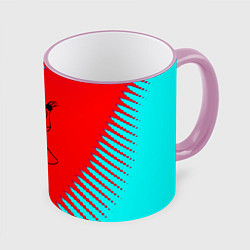 Кружка 3D Kizaru abstract rap, цвет: 3D-розовый кант