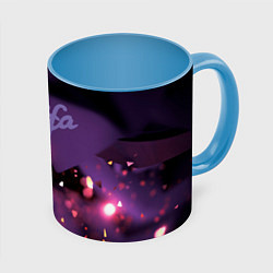 Кружка 3D Milfa logo, цвет: 3D-белый + небесно-голубой