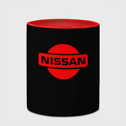 Кружка 3D Nissan red logo, цвет: 3D-белый + красный — фото 2