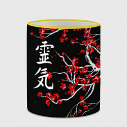 Кружка 3D Цветы сакуры, цвет: 3D-желтый кант — фото 2