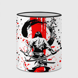 Кружка 3D Самурай с двумя катанами, цвет: 3D-черный кант — фото 2