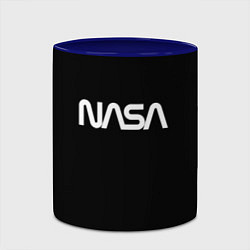 Кружка 3D Nasa white logo, цвет: 3D-белый + синий — фото 2