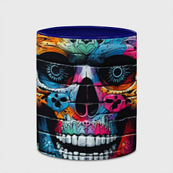 Кружка 3D Crazy color skull - graffiti, цвет: 3D-белый + синий — фото 2