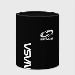 Кружка 3D Nasa space logo white, цвет: 3D-белый + черный — фото 2