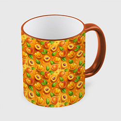 Кружка 3D Сочные сладкие абрикосы паттерн, цвет: 3D-оранжевый кант