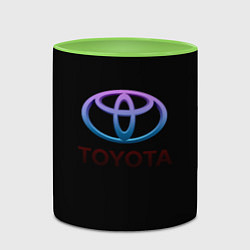 Кружка 3D Toyota neon steel, цвет: 3D-белый + светло-зеленый — фото 2