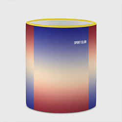 Кружка 3D Красный-синий градиентный узор, цвет: 3D-желтый кант — фото 2