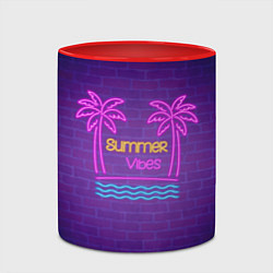 Кружка 3D Неоновые пальмы summer vibes, цвет: 3D-белый + красный — фото 2