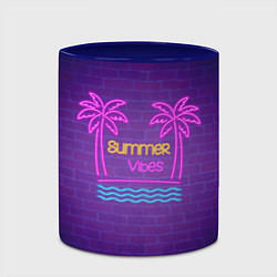 Кружка 3D Неоновые пальмы summer vibes, цвет: 3D-белый + синий — фото 2