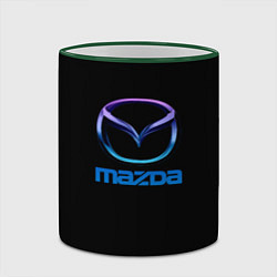 Кружка 3D Mazda neon logo, цвет: 3D-зеленый кант — фото 2