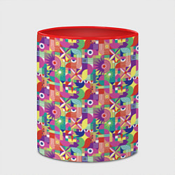 Кружка 3D Звезды и другие геометрические фигуры, цвет: 3D-белый + красный — фото 2