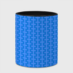 Кружка 3D Голубой паттерн цепочки, цвет: 3D-белый + черный — фото 2