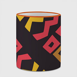 Кружка 3D Абстракция - этно мотивы, цвет: 3D-оранжевый кант — фото 2