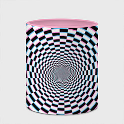 Кружка 3D Оптическая иллюзия с погружением, цвет: 3D-белый + розовый — фото 2