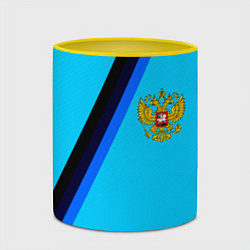 Кружка 3D Россия спортивная геометрия, цвет: 3D-белый + желтый — фото 2