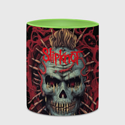 Кружка 3D Slipknot череп зомби, цвет: 3D-белый + светло-зеленый — фото 2